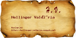 Hellinger Valéria névjegykártya